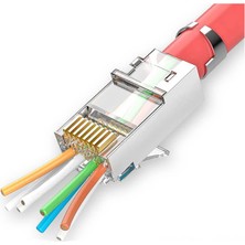 Wozlo Cat7 CAT6A Ez Yeni Nesil RJ45 Ftp Delikli Metal Jak Konnektör - 1 Adet