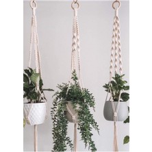 EC Shop Macromev White Line Garden Makrome Saksılık 3 Adet WL177