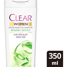 Clear Women Kepeğe Karşı Etkili Şampuan Bitkisel Sentez Aloe Vera & Çay Ağacı Yağı 350 ml