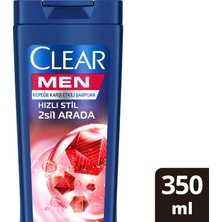 Clear Men Kepeğe Karşı Etkili Şampuan Hızlı Stil 2'si 1 Arada Kolay Şekil Alan Saçlar 350 ml