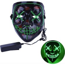 EC Shop Erdemshop Hallowen LED Işıklı Neon Maske 3 Modlu Parti Eğlence Maskesi Erdemshop Yeşil LED