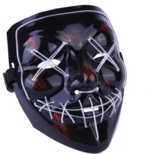 EC Shop Erdemshop Hallowen LED Işıklı Neon Maske 3 Modlu Parti Eğlence Maskesi Erdemshop Beyaz