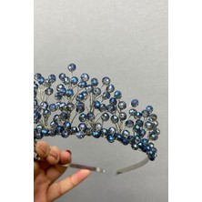 EC Shop Hayalperest Boncuk Indigo Mavi Kristal Boncuklu Aren Gelin ve Kına Tacı