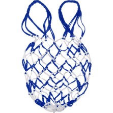 BEPretty Prettyia Mesh Top Çanta Basketbol Tek Top Taşıma Depolama Torbası Mavi Beyaz (Yurt Dışından)