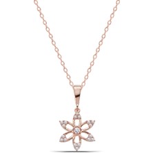 Parmas Design Minimal Lotus Çiçeği 925 Ayar Gümüş Kadın Rose Kolye