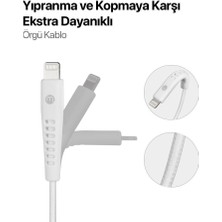 mojue by ttec 3A/27W Hızlı Şarj Destekli Ekstra Dayanıklı 200cm USB-C -iPhone Lightning Şarj Kablosu