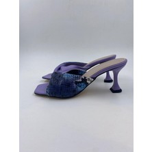 Melen Shoes Kadın Topuklu Terlik Lila