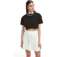 Quzu Crop Tişört Siyah
