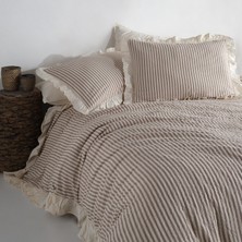 Macas Home Soil %100 Pamuklu Fırfırlı Ipliği Boyalı Tek Kişilik Nevresim Takımı 160 x 220