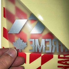 Çınar Extreme Reflektif Kırmızı Damalı Kask Motosiklet Sticker Takımı Çınar Extreme