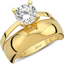 Lilarote Tektaş Alyanslı Altın Yüzük