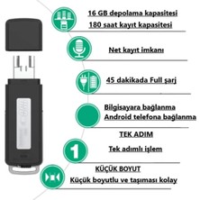 Kingboss Ses Kayıt Cihazı 16 GB Taşınabilir USB Disk Voice Recorder Kb-Iı USB Yeşil