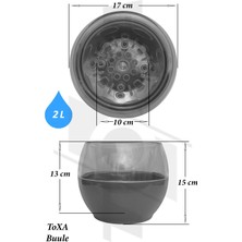 ToXA Buule Orkide Saksısı Yeşil 2 Litre 17 Cm Drenajlı Yuvarlak Kristal Plastik Tasarım Saksı Bl-Yy