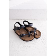 Getcho Rosali Siyah Deri Kadın Terlik