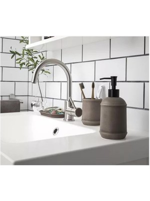 IKEA 3 Parça Banyo Seti Sabunluk Fırçalık Tvalsjön