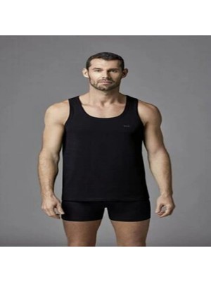 Dagi Siyah 2'li Geniş Yaka Penye Erkek Atlet