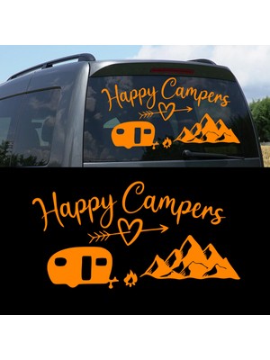 Melek Pazarı Mutlu Kampçılar, Happy Campiers, Kamp Sticker, Karavan STICKERI-S1750