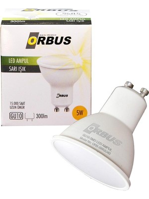 Orbus Gu10 Çanak 5Watt Led Spot Ampul - 3000K Sarı Işık