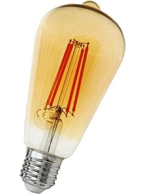 Orbus ST64 4W Filament Bulb Amber E27 300LM Ampul - 2200K Sarı Işık