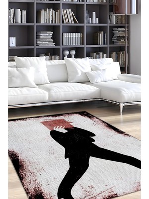 Homshtag Sadece Kitap Pamuklu Dokuma Tabanlı Yıkanabilir Kaymaz Dekoratif Kitap Sever Halısı