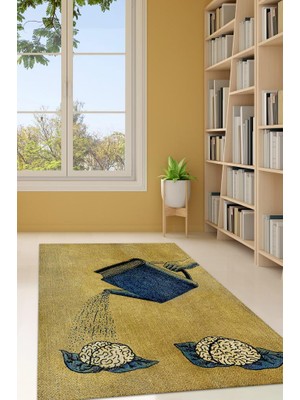 Homshtag Zihnini Besle Pamuklu Dokuma Tabanlı Yıkanabilir Kaymaz Dekoratif Kitap Sever Halısı