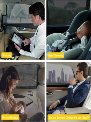 Ankaflex 2 Adet Oto Yan Cam Perdesi Araba Arka Güneşlik Araç Anne Bebek Çocuk Perde Arka Koltuk