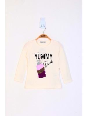 Toontoy Kids Kız Çocuk Çevirmeli Pul Detaylı Sweatshirt10