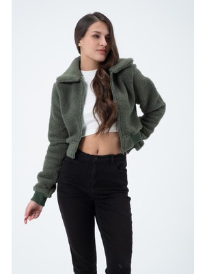 Polo State Kadın Polar Ceket  Açık Yeşil