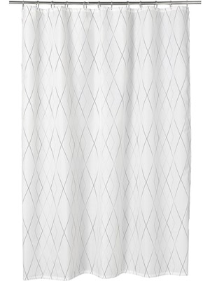 Hobiceyiz Duş Perdesi, Beyaz-Gri-Bej, 180X200 Cm, Bastsjön