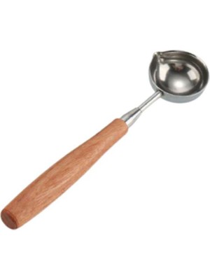 Profisher Ahşap Sap Mum Mühürü Eritme Kaşığı 2 Farklı Renk Seçeneği Gümüş