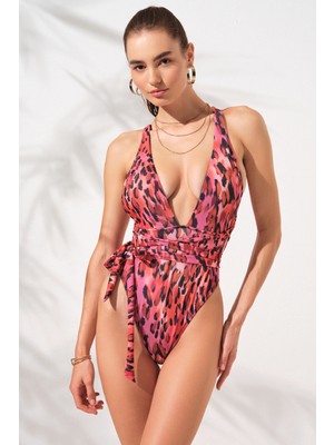 Pierre Cardin Camila Belden Çapraz Bağlamalı Kadın Mayokini Blush 231604-D Yüksek Bel Kesim