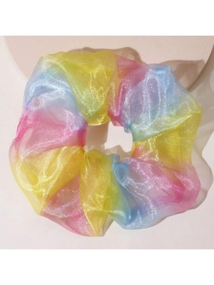 Dream Butik Renkli Büyük Boy Scrunchie Lastik Toka