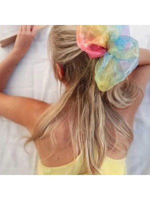 Dream Butik Renkli Büyük Boy Scrunchie Lastik Toka