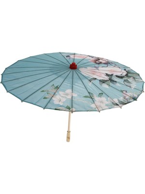 Ashley Çin Japon Ipek Şemsiye Parasol 33 Inç Çap, Kuşlu Beyaz Çiçek  (Yurt Dışından)