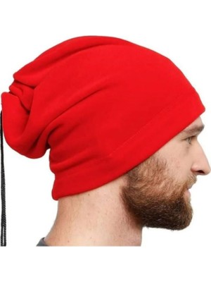 Motoanl Motosiklet Kışlık Giyim Polar Bandana Boyunluk Motor Bere Soğuk Baş Koruma Kırmızı