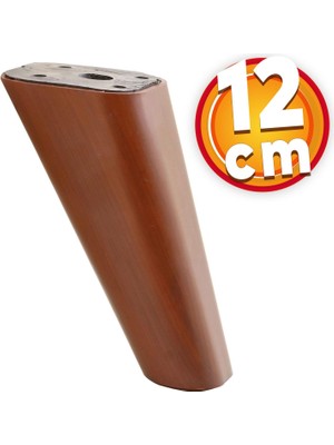 Nzb Lüks Mobilya Kanepe Sehpa Tv Ünitesi Koltuk Ayağı 12 cm Kahverengi Oval Baza Ayak