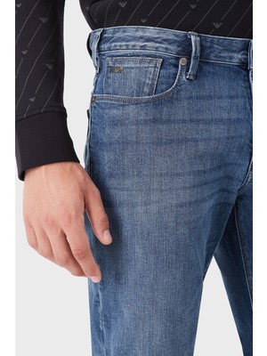 Emporio Armani J06 Pamuklu Düşük Bel Düz Paça Jeans Erkek Kot Pantolon 8N1J06 1D5QZ 0942