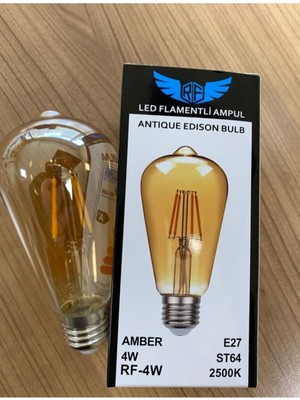 ZM Aydınlatma Rustik Ampül 4W LED Flamentli 5 Adet