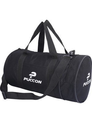 Puccon Omuz Askılı Unisex Siyah Silindir Seyahat Fitness ve Spor Çantası