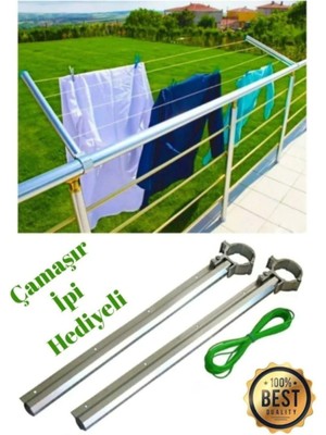 Muhtelif Alüminyum Balkon Çamaşır Askılığı Yuvarlak Korkuluklar Için (Çamaşır Ipi Hediyeli)