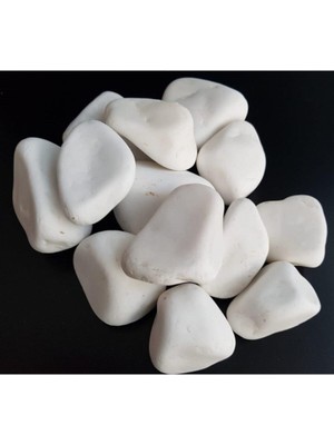 Doğuş Bahçe Beyaz Taş 10 kg 4-6 cm Beyaz Dolomit Taş Dere Taşı Çakıl Taşı Bahçe Süs Taşı Akvaryum T