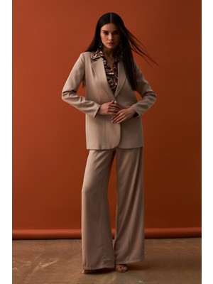 Sateen Salaş Krep Pantolon - Bej