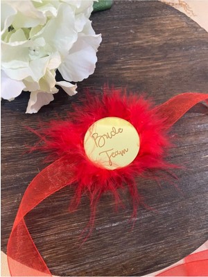 EC Shop Motif Aksesuar Pleksi Detaylı Nedime Bilekliği Seti (10 Adet) - Team Bride Kına Hatırası Bileklik