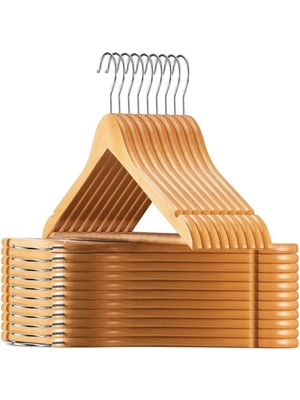 EC Shop Bebefoni Ahşap Askı Ahşap Elbise Askısı Ahşap Kıyafet Askısı Dolap Düzenleyici Ahşap Askı 12 Adet