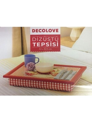 EC Shop Decolove Yastıklı Dizüstü Tepsi Kırmızı & Kahverengi