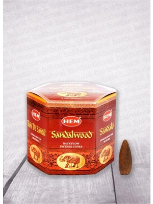 EC Shop Hem Sandalwood Geri Akışlı Konik Tütsü 20 Backflow