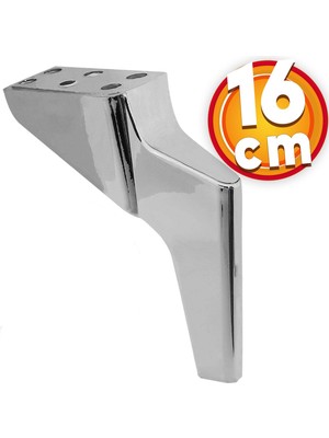 Nzb Lüks Mobilya Kanepe Sehpa Tv Ünitesi Koltuk Ayağı 16 cm Krom Baza Ayak