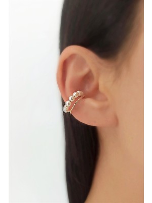 ÇLK Accessories Tekli Iki Sıra Incili %earcuff Kıkırdak Küpe TRKÜPE35045