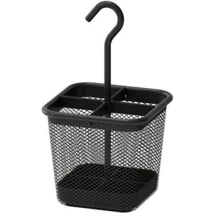 Asılabilir Kaşık Çatal Bıçaklık Bölmeli- Antrasit Siyah 12X12 cm Metal Sepet Dü