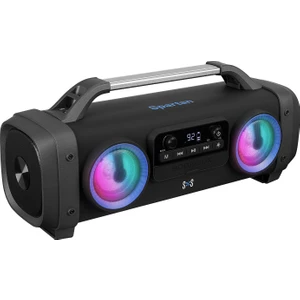 SH03 Spartan LED Işıklı Bt/tf/usb/aux/fm/mıc Grişli Speaker Hoparlör